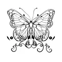 Butterfly with semicolon  tattoo design idea