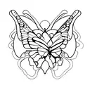 Butterfly with semicolon  tattoo design idea