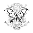 A semicolon butterfly with a quote "to be continued..." on the bottom tattoo design idea