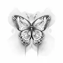 Butterfly with semicolon  tattoo design idea