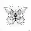Butterfly with semicolon  tattoo design idea