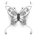 Butterfly with semicolon  tattoo design idea