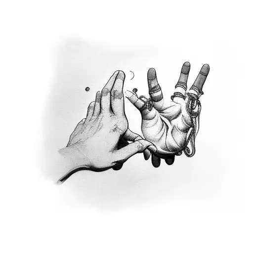 hand reaching out of a mirror tattoo design idea