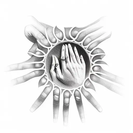 hand reaching out of a mirror tattoo design idea