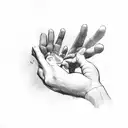 hand reaching out of a mirror tattoo design idea