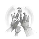 hand reaching out of a mirror tattoo design idea