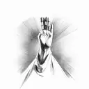 hand reaching out of a mirror tattoo design idea