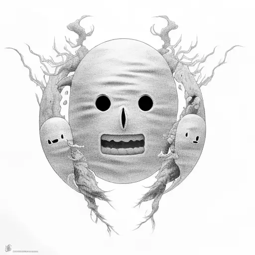 spirited away no face sleeve tattoo design idea