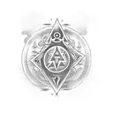 Magic witchcraft Runes tattoo design idea