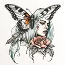 billie eilish and poppy flower tattoo design idea