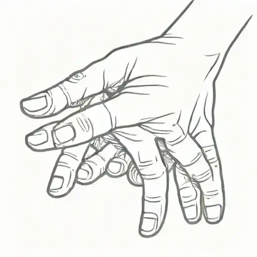 whisper Talk gesture with hand tattoo design idea