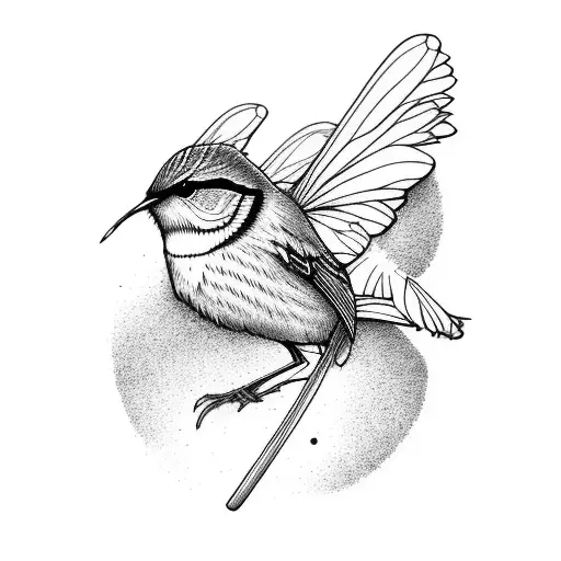 fairy wren tattoo design idea