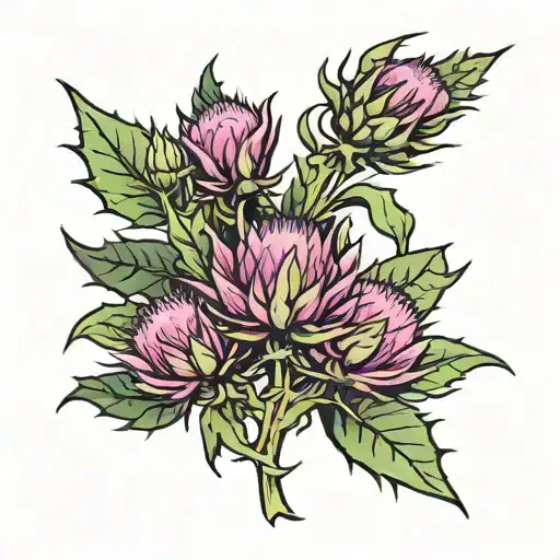 thistle tattoo design idea