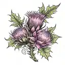 thistle tattoo design idea