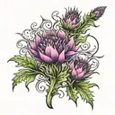 thistle tattoo design idea