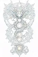 poising tree dragon chakras radiating light tattoo design idea