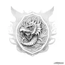 dragão com espada tattoo design idea