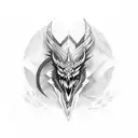 dragão com espada tattoo design idea