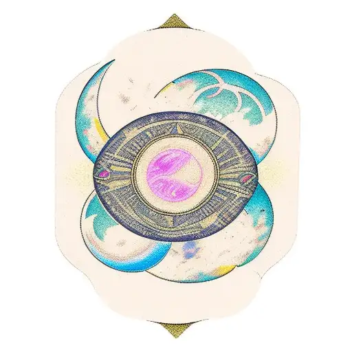 sun, moon, tarot cards, simple tattoo design idea