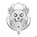 sonne, mond, tarot, einfach tattoo design idea