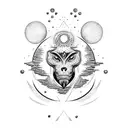 sonne, mond, tarot, einfach tattoo design idea