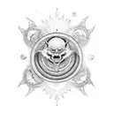 sonne, mond, tarot, einfach tattoo design idea