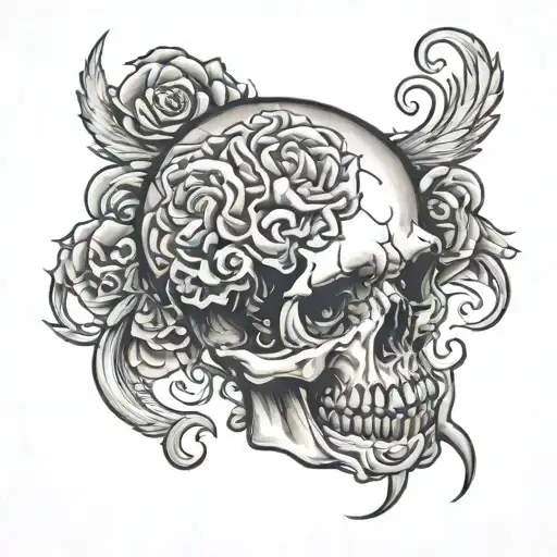 brain cancer tattoo design idea