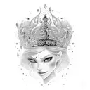 tiara with sparkle tattoo design idea