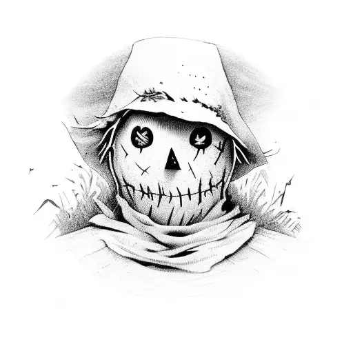 Scarecrow on the field tattoo design idea