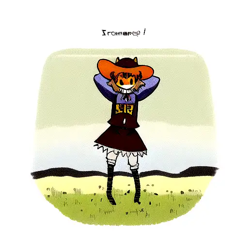 Scarecrow on the field tattoo design idea