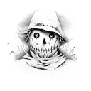 Scarecrow on the field tattoo design idea