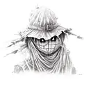Scarecrow on the field tattoo design idea