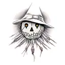 Scarecrow on the field tattoo design idea