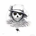 Scarecrow on the field tattoo design idea