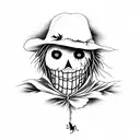 Scarecrow on the field tattoo design idea