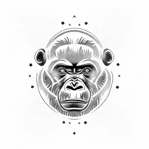 dominant gorrila  tattoo design idea