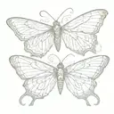 snake head butterfly tattoo design idea