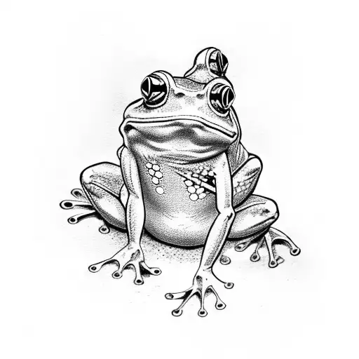 Frog with swords tattoo design idea