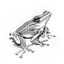 Frog with swords tattoo design idea