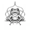 Frog with swords tattoo design idea