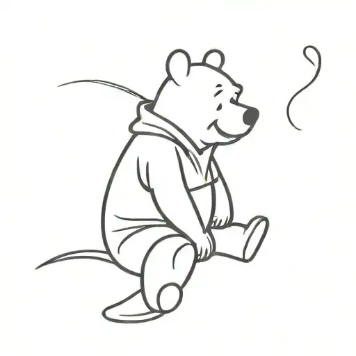 winnie the pooh sitting tattoo design idea