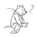 winnie the pooh sitting tattoo design idea