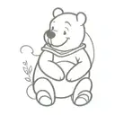 winnie the pooh sitting tattoo design idea