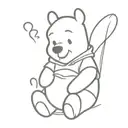 winnie the pooh sitting tattoo design idea