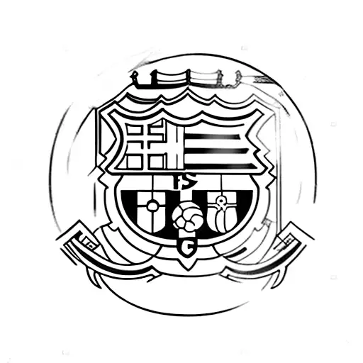 f c barcelona logo and voyager 1 golden record tattoo design idea