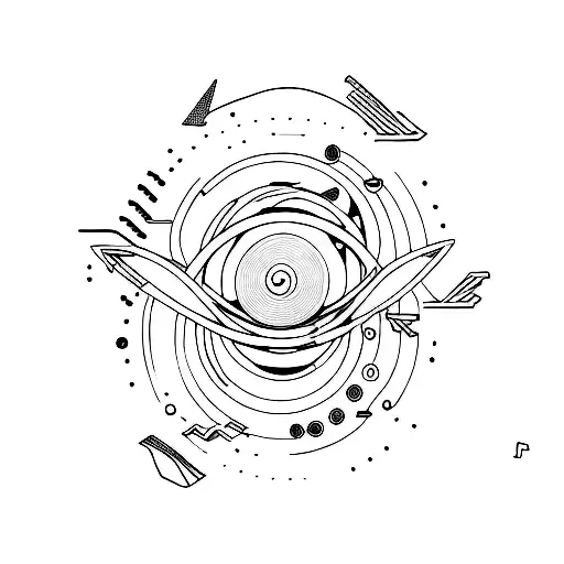 voyager golden track tattoo design idea