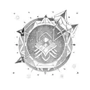 Cosmic Sagittarius constellation with arrows tattoo design idea