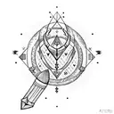 Cosmic Sagittarius constellation with arrows tattoo design idea