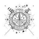 Cosmic Sagittarius constellation with arrows tattoo design idea