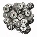 Symbolic representation of risk and reward in forex trading tattoo design idea